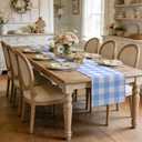 Gingham Table Runner Light Blue and White, Spring Buffalo Plaid Check Table Cloth 72 Inches Long Table Decor, Summer Party Suppliers for Rustic Farmhouse Birthday Wedding Baby Shower Party