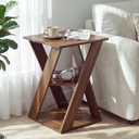 Modern Wooden Side Table, Living Room End Table, Nightstand, Walnut, 16 D x 16 W x 25 H inches