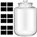 Yaomiao 4 Gallon Glass Jar with Lid Large Cookie Jar with Big Opening Airtight Food Storage Canister Canning Jars for Flour Sugar Dog Treats Pasta Candy Glass Containers with Lids for Kitchen Pantry