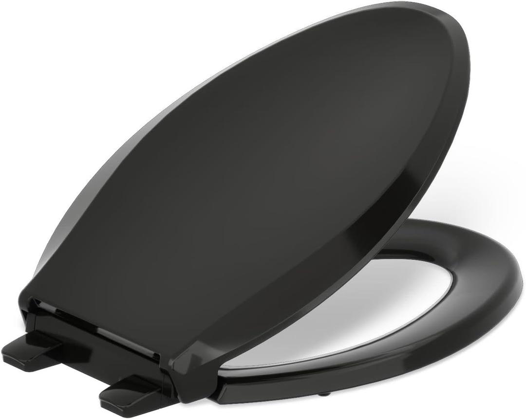 KOHLER CACHET Nightlight Soft Close Toilet Seat Elongated, ReadyLatch, Grip-Tight Hardware, Black