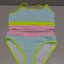 Girls Bathing Suit Color-Block Adjustable Straps Bikini Sets Girls Two Piece Swimsuits with Chest Pad Swimwear 7-18T (13-14 Years, Light Blue)