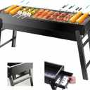Portable Charcoal Grill, Portable Tabletop BBQ for Outdoor Cooking | Compact Folding Grill for Camping, Hiking, Picnics & Travel | 24x13x9 Lightweight Smoky Flavor Grill