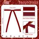 24PCS Christmas Velvet Bows with Twist Ties Red Satin Wreath Bows for DIY Holiday Decorations, Gift Wrapping & Party Decor