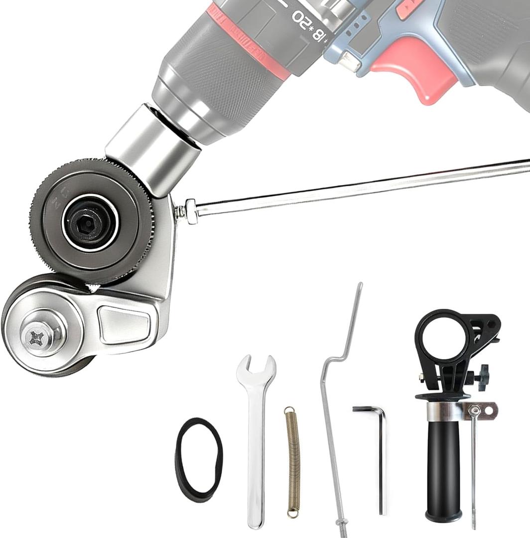 Metal Nibbler Drill Attachment, Heavy-Duty Sheet Metal Cutter for Electric Drill, Double-Cut Nibbler Tool for Fast Clean Cutting of Iron, Steel, Aluminum, Copper and Plastic Panels