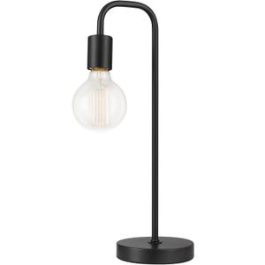 GLOBE Electric 12920 Holden 18" Table Lamp, Satin Black, Modern, Night Stand, Bedroom Dcor, Living Room, Bedside Light