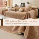 Washable Sofa Cover 71"x134" Cat Scratch Resistant Light Brown