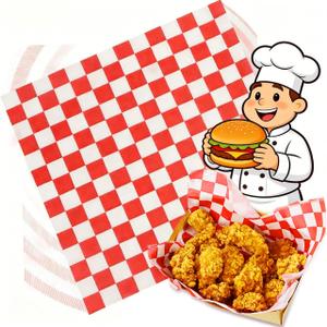 100Pcs Deli Paper Sheets, Ultra Grease Resistant Wax Paper Sheets for Food 7x7", Premium Sandwich Wrapping Pa-per at School Lunches, Perfect Food Basket Liners for Festival