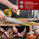 Sunhouse Chef Knife 7.5 Inch Ultra Sharp Kitchen Knife - High Carbon Stainless Steel, Ergonomic Non-Slip Handle, Apartment Essentials, Fathers Day Gift for Dad Husband Him