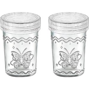 2-Pack 20oz Glass Jars with Lids, glass yogurt containers with lids, wide mouth mason jars, BPA free Food Storage Containers for Snacks, Yogurt, Salad, Meal Prep, Jar Dco (White)