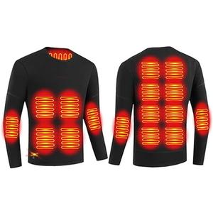 Men Electric Heated Underwear Tops 16 Zone USB Heating Thermal Shirt for Outdoor Cold Weather (Large, Black)