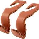 Purse Hook for Car, Superior Leather Headrest Hanger Matching Cars Interior, Brown Back Seat Organizer Storage Holder (2 Pack)