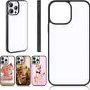 Flutesan 6 Pieces Sublimation Blank Phone Case Covers Blank Printable TPU Heat Press Black Edge Cover for DIY Customized Heat Transfer(Compatible with iPhone 14pro Max)