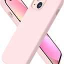 ORNARTO Compatible with iPhone 13 Mini Case, Slim Liquid Silicone 3 Layers Full Covered Soft Gel Rubber with Microfiber Case Cover 5.4 inch-Pink