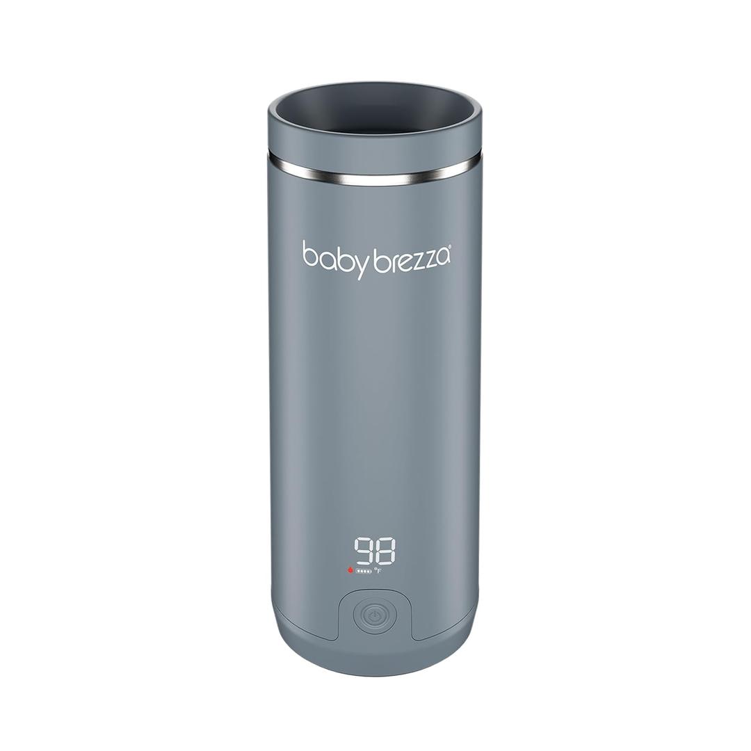 Baby Brezza Portable Warmer  3X Faster Baby Bottle Warming - Travel Breastmilk and Formula Warmer - Safe, Even Heating - Up to 9oz - No Adapters, Grey (Gray)