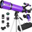 Telescope, Telescope for Adults & Kids & Astronomy Beginners, 80mm Aperture 600mm Portable Refractor Telescopes Fully Multi-Coated Optics with AZ Mount Tripod, Phone Adapter and Moon Filter
