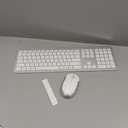 Wireless Keyboard and Mouse Combo  Full Size Slim Thin Wireless Keyboard Mouse with Numeric Keypad 2.4G Stable Connection Adjustable DPI (White & Silver)