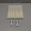 Homemory 6 Pcs Waxy Flameless Taper Candles with Remote, Flickering Battery Operated Candlesticks, Led Fake Candles Tall Candle for Home, Wedding, Party, Ivory, 9.6 inches