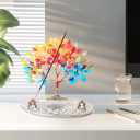 Incense Holder for Sticks with Flat Decorative Life Tree, 2D Life Tree Incense Burner with Ash Catcher for Meditation Yoga Spa Room Decor(Rainbow Color)