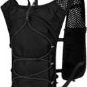Running Hydration Vest - Water Bladder for Women & Men | Running Vest Phone Holder | Running Hydration Vest Waterproof Phone Pouch | Chest Pack Gear for Women Hiking Marathons (Black)