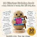 30 Swappable Birthday Wishes by the Tiny Potato Positive Crochet | Funny Milestone Birthday Gift for Men, Women, Friend, Coworker, Brother, Dad | Back & Body Hurts Gag Bday Party Decorations for Men