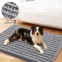 Smiry Dog Door Mat for Muddy Paws 47x24, Extra Soft Absorbent Chenille Doormat, Trap Moisture and Dirt, Non-Slip Machine Washable Front Door Mat for Indoor Entrance Inside Floor, Grey