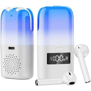 BDEKIL Wireless Bluetooth Earbud and Portable Mini Speaker with Microphone, RGB Lights with Led Digital Display Headphone