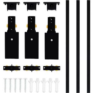 VANoopee H Track Lighting Rails Kit, 10FT H Type Track Rails Black with End Caps and Live End Feed Connector, Compatible with Single Circuit 120V H Style Track System