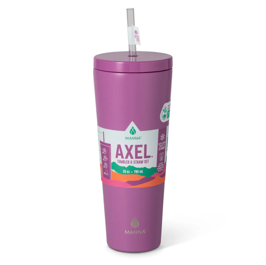 Manna Axel Stainless Steel Tumbler With Straw - Purple 26 oz