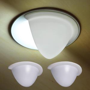 2 Pack Recessed Light Cover with 40% Translucent for 6 Inch, Can Light Cover Half Shade Stick-On with Super Strong Double-Sided Tape, Anti-Yellow Cream White Easy Install (2, 6 INCH)