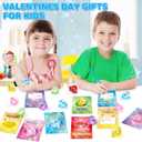 Valentines Gifts Cards for Kids, 24 Pack Gem Squeeze with Greeting Card for Kid Classroom Exchange, Stretchy Stress Set for Boys Girls Toddler Gift School Party Favor