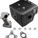 Ruma Muffler Kit for Honda GX340 GX390 GX420 11HP 13HP 16HP Harbor Freight 420 Engine Water Pump Snowblower Pressure Washer with Manifold/Exhaust Pipe 2 Gasket 5 Mounting Nuts