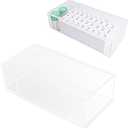 Multi-functionalEmpty Acrylic Mahjong Case for 1.2 x 0.9 x 0.5 Inch Tiles, Fits 200 Mahjong Tiles, Clear Display and Storage Box, for Home, Travel, and Social Gatherings, Case Only