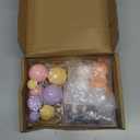 Cat Cake Toppers Clay Figurines Yellow Pink Purple Ball Cake Decorations for Cat Theme Birthday (Style 01)