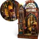 LED 3D Puzzle Magic Station Book Nook Kit - Interactive 3D Wood Puzzle LED Magical Miniature with Infinite Extension Space - DIY Bookshelf Insert Decor Gifts(Magic Station)