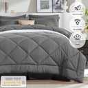 Newspin Twin Comforter Set Grey - Bed in a Bag Twin Size 6 Pieces, All Season Bed Set, Fluffy Comforter Set with Sheets, Sheet Set Quilt Blanket, Pillowcases & Shams & Bed Skirt