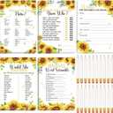 Teling 145 Pieces Bridal Shower Game Bridal Shower Favors Set Wedding Games Cards and Pencils for Bride Groom Bachelorette Party Wedding Party Favor(Sunflower Style), 7.87 X 5.51 Inches , 3.94 Inches