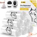 180 Pack Cat Litter Box Robot 5/4/3 Waste Bags,Transparent, Self Cleaning Litter Box Liners Bags for Most Automatic Cat Litter BoxesPre-Separated, Heavy Duty, 9-11 Gallon Capacity