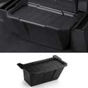 Rear Center Console Organizer for Tesla Cybertruck Trash Can with Anti-Slip Lid Cover Backseat Storage Box 2nd Row Seat Organizer Bin for Cybertruck Accessorie 2024 2025