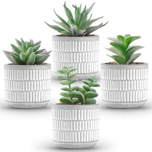 Der Rose Set of 4 Succulents Plants Artificial Fake Plants for Living Room Bathroom Bedroom Aesthetic Home Kitchen Decor