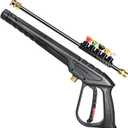 Pressure Washer Gun 3600 PSI with Extension Wand, Nozzle Holder & 5 Spray Tips, M22-14mm Fitting, Replacement for Ryobi, Karcher, Honda, Greenworks, Briggs & Stratton, Gas Power Washer (Black)