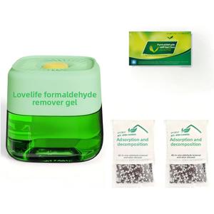 Air Freshness Set: Formaldehyde Removal Gel + Formaldehyde Detection Kit + Odor Removal Color-Changing Particles Combo, 90-day all-weather purification | One-click activation, no need to plug in