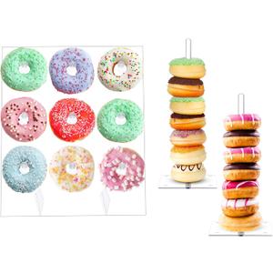 3 Pack Clear Acrylic Donut Stand for Dessert Table 21 Donut Display Holder Tower Stand for Bridal Shower Weddings Birthday Anniversary Gathering Party