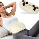 Abdominal Massager, Heated Abdominal Massage Device for Constipation, Gas, Bloating & Reflux, Soothing Kneading Belly Massager for Digestive Comfort, Rechargeable and Portable FSA Eligible (White)