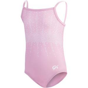 GK Stars Leotard Spaghetti Strap for Girls | Dance & Gymnastics (Pink, AXS)