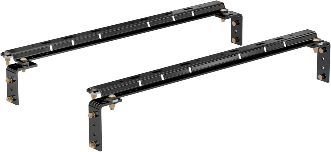 CURT 16100 Industry-Standard Gloss Black 5th Wheel Hitch Rails and Brackets