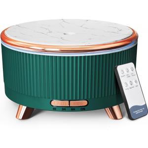 500ML Essential Oil Diffuser: Ultrasonic Aroma Diffuser with Remote Control for Spa Hotel Yoga Room - Humidifier for Bedroom with 7-Color Night Lights & Auto Shut-Off for Nursery/Women Home Relaxation (Blue Green)
