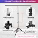 Black White Backdrop with Stand Kit 5x6.5FT, 2-in-1 Photo Background