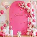 Hot Pink Arch Cover, 6.6FT Spandex Fitted Wedding Arch Stand Covers Round Top Chiara Backdrop Cover for Valentine's Day Birthday Party Ceremony Banquet Decoration