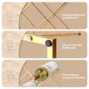 Countertop Wine Rack - 5 Bottle Freestanding Modern Gold Metal Small Wine Rack - Tabletop Wine Holder Stand for Cabinet, Pantry, Wine Bottle Storage