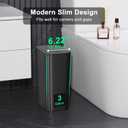 N. NETDOT 2 Pack Small Trash Can with lid, 2 Gallon Bathroom Trash Can,Garbage Can Slim Trash Bin Waste Basket for Bathroom,Kitchen,Bedroom,Living Room,Office,Laundry - Black